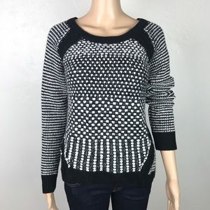 DKNY Donna Karan black white knit sweater